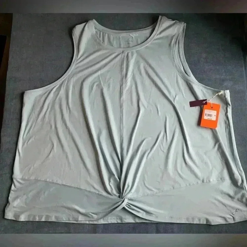 NWT Women’s Freely Celestial Blue Plus Twist Work Out Tank Top Size 3X
